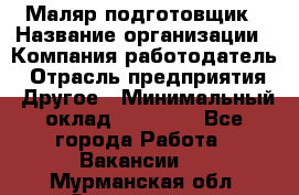 Маляр-подготовщик › Название организации ­ Компания-работодатель › Отрасль предприятия ­ Другое › Минимальный оклад ­ 20 000 - Все города Работа » Вакансии   . Мурманская обл.,Оленегорск г.